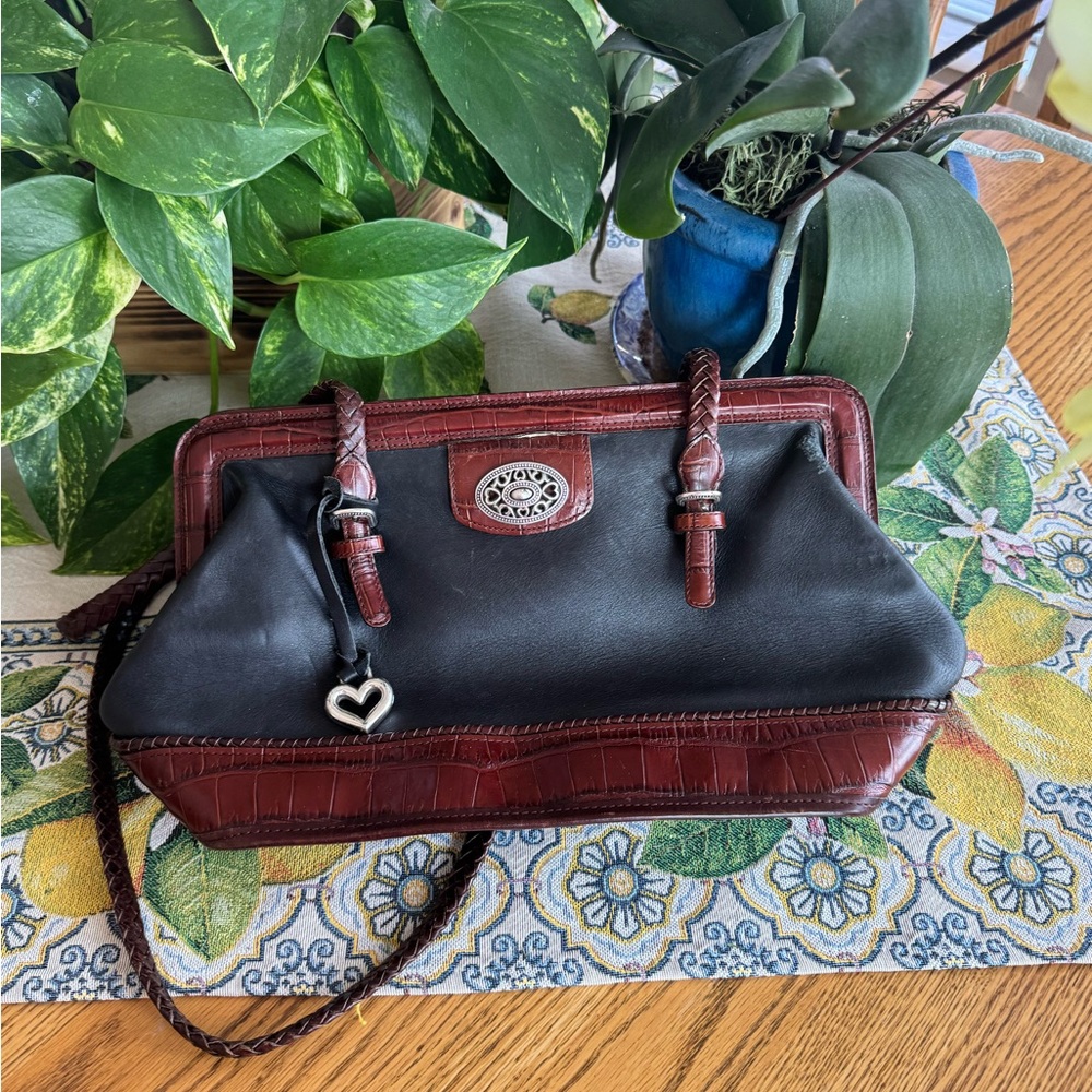 Brighton Black and Brown Crossbody Bag